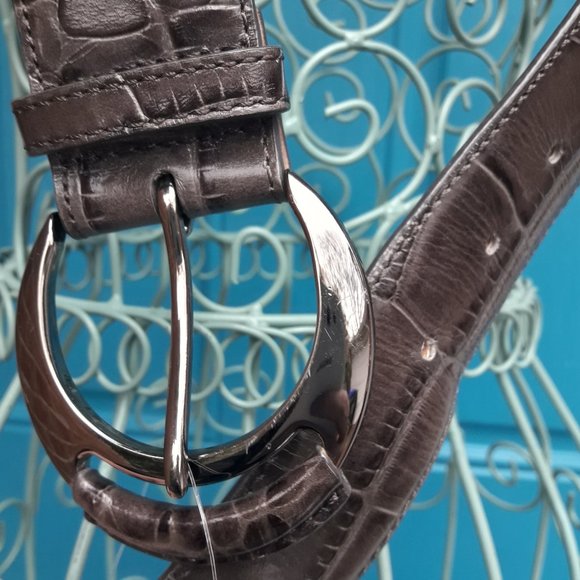 Genuine Leather Belt Alligator Embossed Wide Womens Real Patten Leather Belt M - Picture 14 of 16
